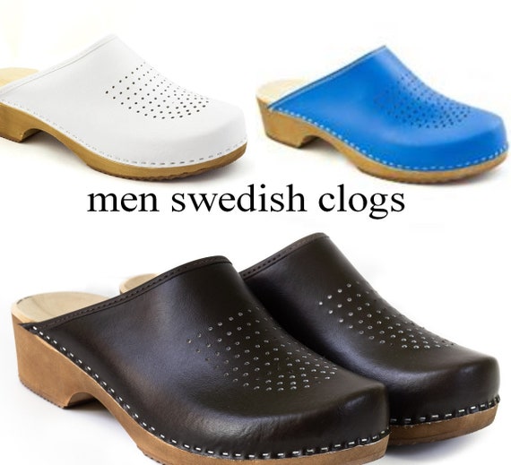 Hombres nuevos zuecos, hombres suecos zuecos, hombres de cuero zuecos, hombres  zuecos, mulas de los hombres