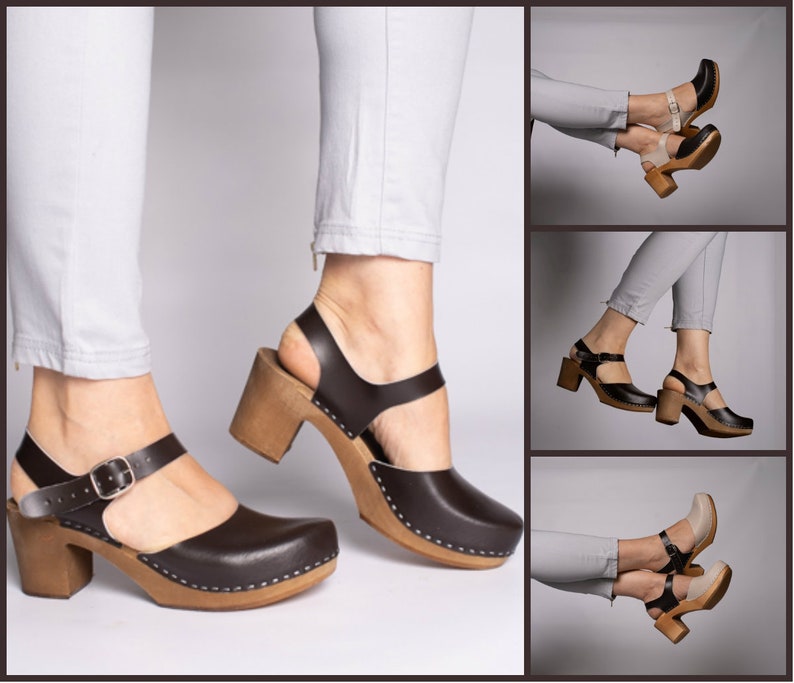 Swedish Clogs Women Sandals High Heel Clogs Heel Sandals Etsy