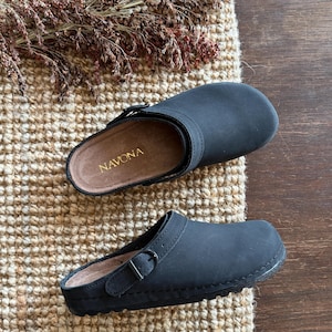 Mila - Wide Toe Box Shoes,Women Barefoot,Anatomical Slip-On,Barefoot Mules,Wide Toe Box Moccasins,Leather Mules,Nubuck Mules,Navona Clogs image 16
