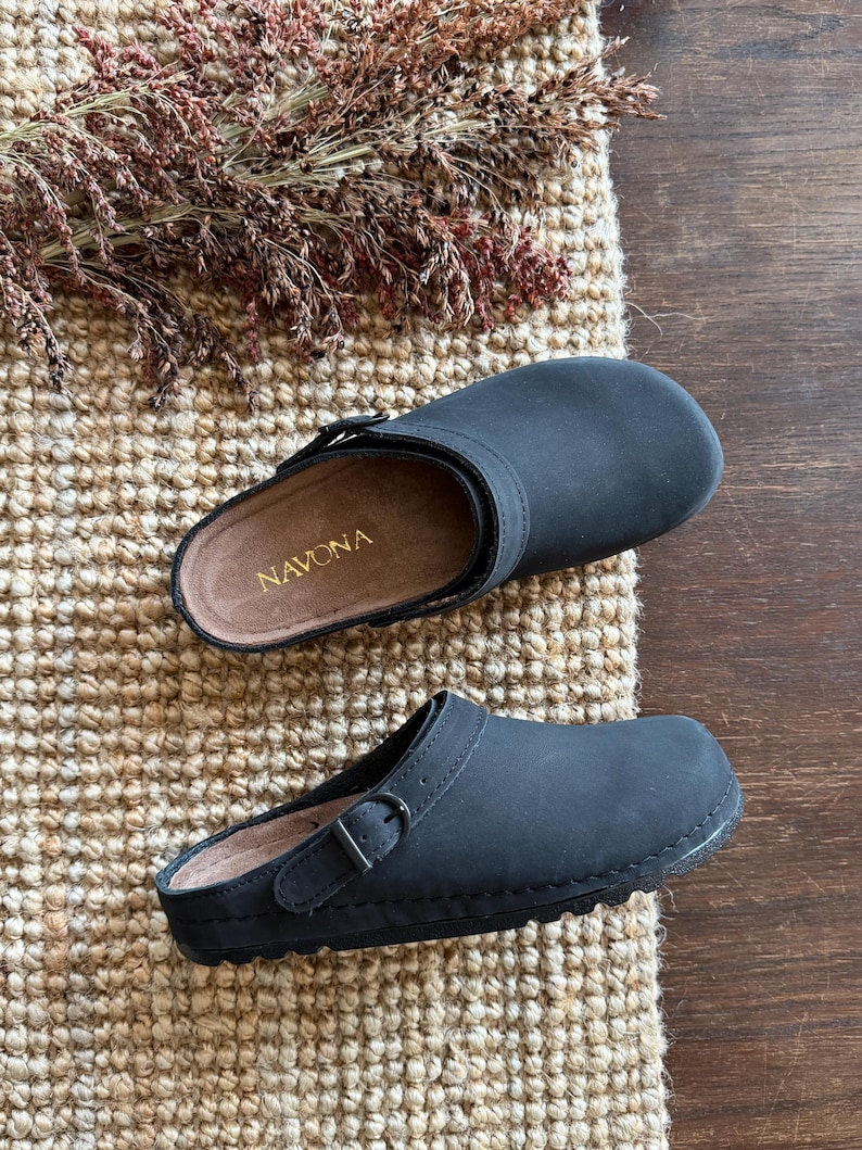 Mila - Wide Toe Box Shoes,Women Barefoot,Anatomical Slip-On,Barefoot Mules,Wide Toe Box Moccasins,Leather Mules,Nubuck Mules,Navona Clogs image 16