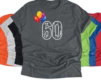 60th Birthday Shirt 60 Years Old UNISEX Happy Birthday Gift Celebration Party Tee Born Day