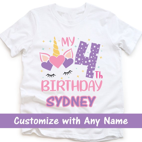 4th birthday unicorn clearance shirt