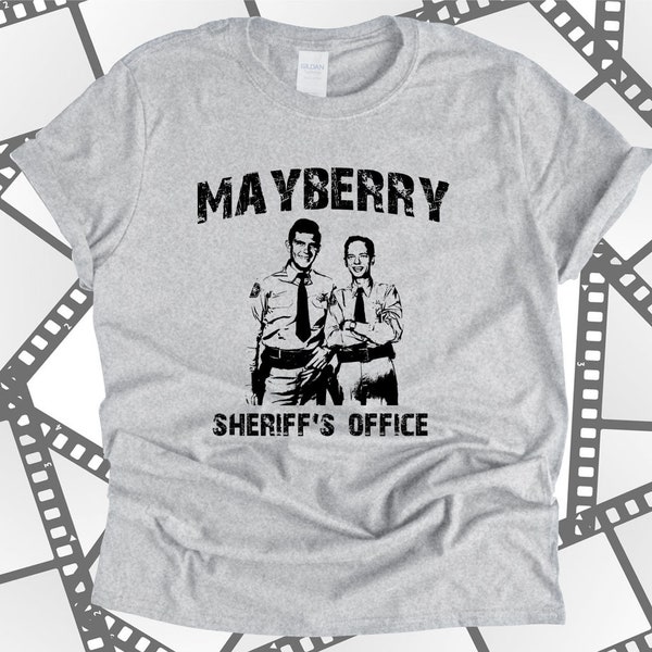 Mayberry Sheriff's Office T Shirt Fan Inspired Andy Taylor Barney Fife The Andy Griffith Show Funny Vintage Old School TV Comedy
