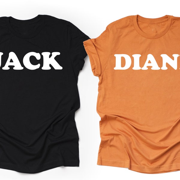 Jack and Diane Halloween Couples Shirt Costume - Halloween Costume Party Shirts - Funny Couples T-Shirts His and Hers Shirts