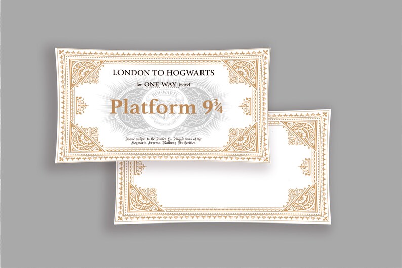 Hogwarts Express Ticket Printable Harry Potter Gift Hogwarts | Etsy