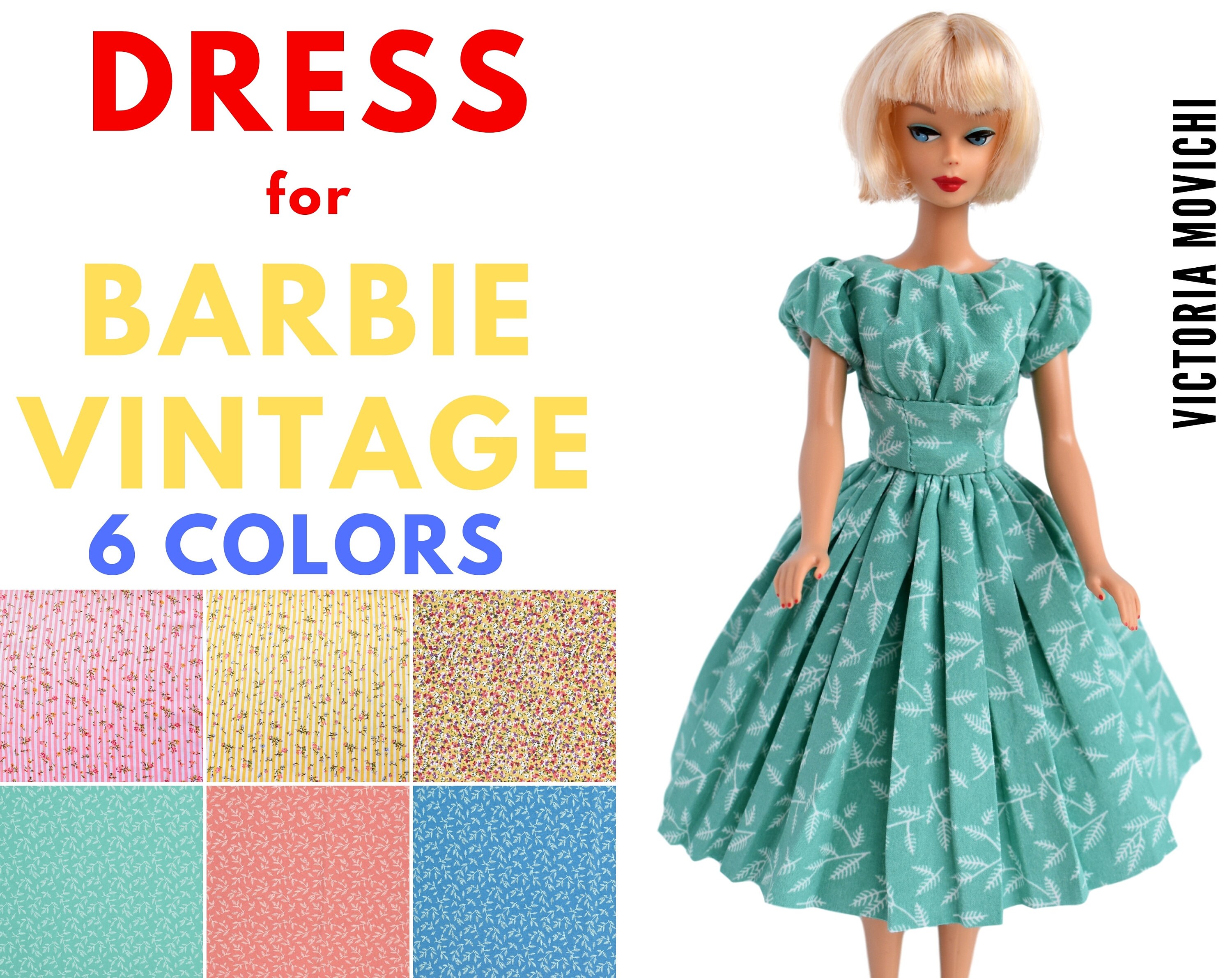 Dress for 12 inch Barbie Vintage Reproduction Dolls | Etsy
