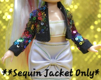 LASTCHANCE MelodyPanic Creations: "Prism Sequin Jacket" | Rainbow High | Rainbow | Sparkly | Holo | Fashion | Doll Clothes | Sequin