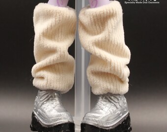 MelodyPanic Creations: "Marshmellow" Leg Warmers | Monster High | Winter | Casual | Normal | Everyday | Cold | Doll Clothes |