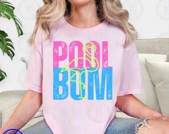 T-shirt Pool Bum, chemise de piscine, t-shirt d'été, t-shirt piscine amateur, chemise de piscine vintage, chemise de vacances, t-shirt ambiance piscine, t-shirt été pour filles, t-shirt flamant rose