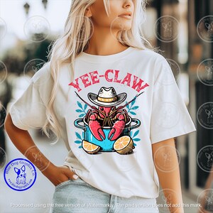 Comfort Colors Yee Claw Shirt, Western Summer Tee, Funny Crawfish Shirt, Cowboy Crab Shirt, Cowboy Crawfish Meme Shirt, Sarcastic T Shirt