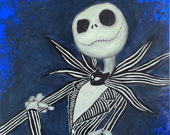 Jack Skellington - leuchtendes Halloween Kunstwerk