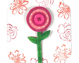 Pink Flower Brooch