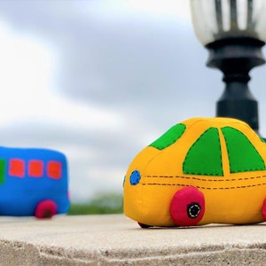 Brad The Bus Soft Toy  Plush Toy  All Natural Cotton Toy  Bus Toy