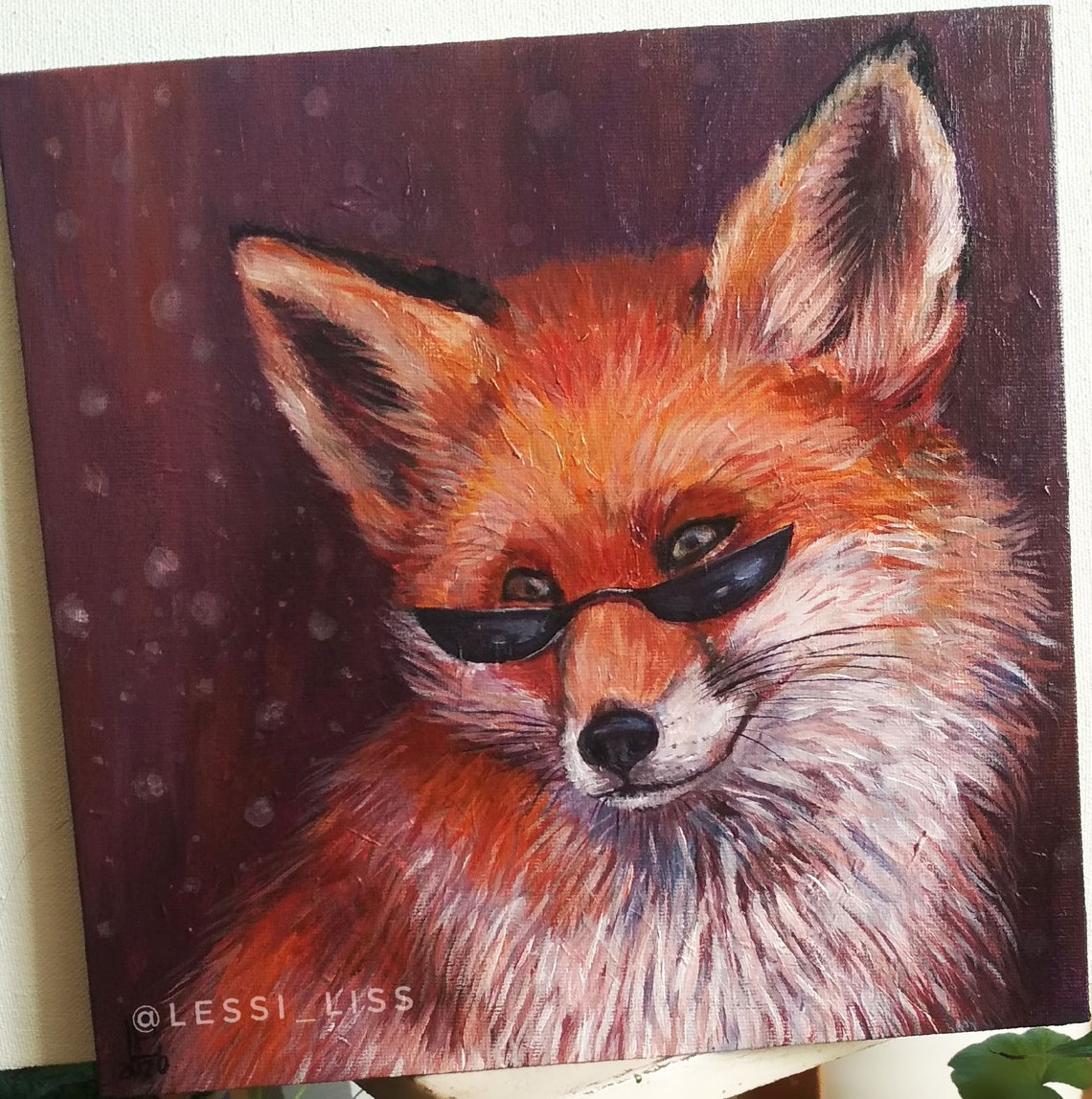 Red Fox with glasses Beautiful Colorful Nursery Original Etsy