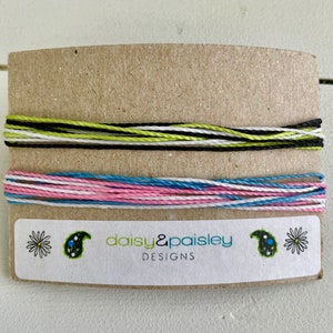 Wicked Inspired Wax Cord Bracelets, Glinda & Elphaba Inspired, Friendship Bracelets, String Bracelets