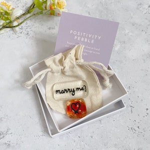 Marry Me Fused Glass Pebble Set: Pocket Proposal Gift