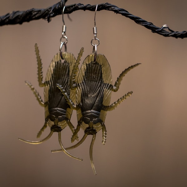 Creepy Roach Halloween Earrings