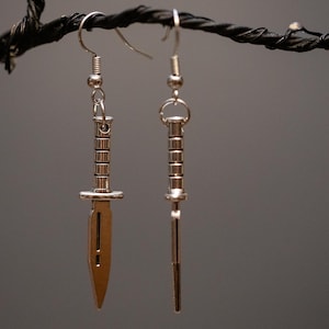Small Metal Knife Earrings