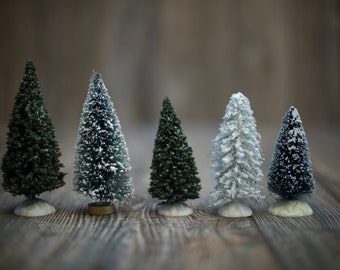 Set of 2 Buy 3 Save $5 Miniature Model Fairy Garden 4.25" Pine Trees 