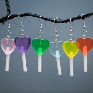 Heart Shaped Lollipop Dangle SINGLE Earring
