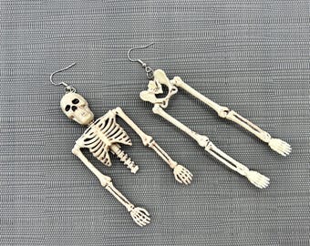 Skeleton Halves Dangle Earrings