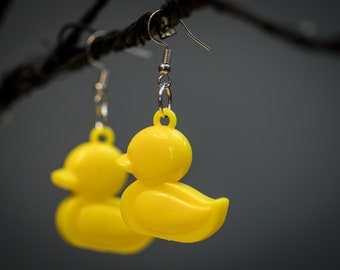 Yellow Duck Earrings, Rubber Duck