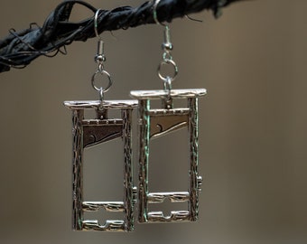 Metal Guillotine Earrings, Morbid Earrings