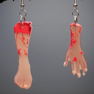 Bloody Hand or Leg Acrylic Earring, Single Earring, Mix and Match