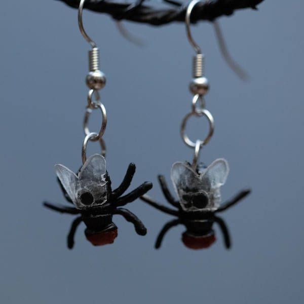 Miniature Fly Earrings, Insect Earrings, Fly Earrings