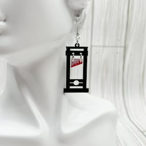 Black Acrylic Guillotine Earrings