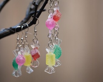 Christmas Candy Twist Earrings: Frosted Holiday Jewelry