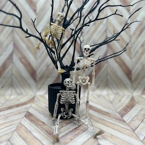 Miniature Plastic Skeleton for Dollhouse, Crafts