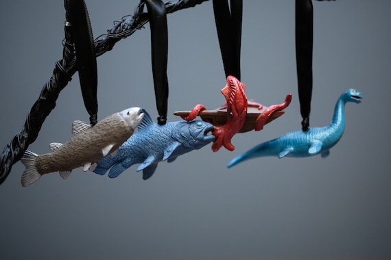 Cryptozoology Ornament- Kraken, Furry Trout, Coelacanth, Loch Ness Monster, Cryptid Ornament