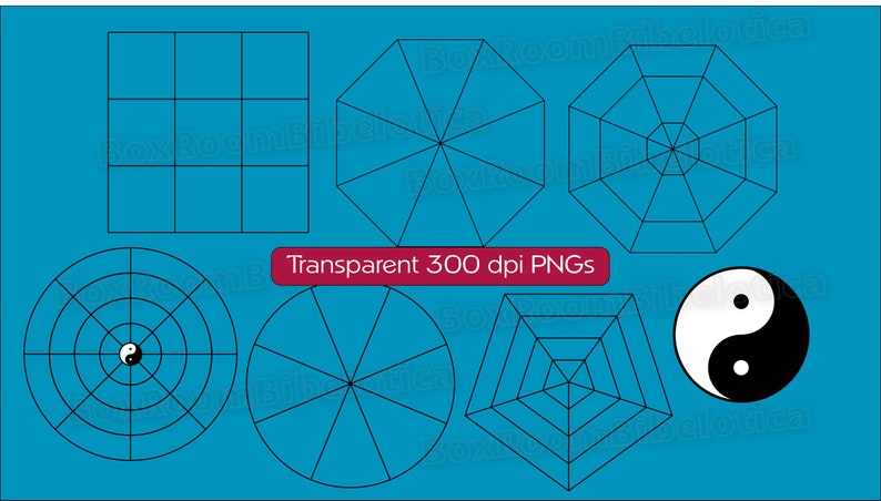 FENG SHUI Bagua Templates 30 Printable Grids &amp; Charts Luo | Etsy UK