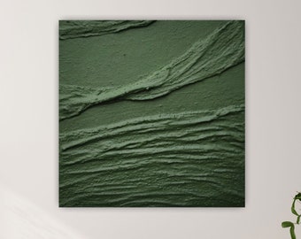 Green 3d sculptural wall art minimalist textured canvas art 3d textured wall sculpture decor