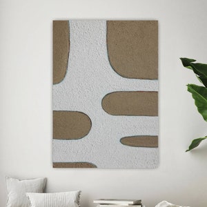 Beige and White Textured Wall Art Japandi Wabi Sabi Minimalist Painting, Large Neutral 3D Canvas Artwork for Living Room or Bedroom Decor