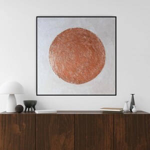 Large Copper  Wall Art Copper Circle Wall art Copper Artwork Textured  Wall Art  Livingroom wall art