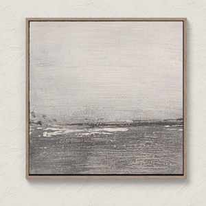 Oversized Gray Abstract Textured Canvas Painting, Minimalist Modern Wall Art