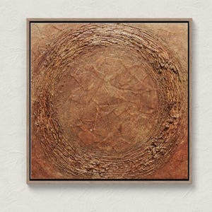 Rustic Modern Wall Art Textured Brown Beige Painting  Large Earth Tone Canvas Wabi Sabi Japandi Minimalist Decor Oversized 3D Artwork