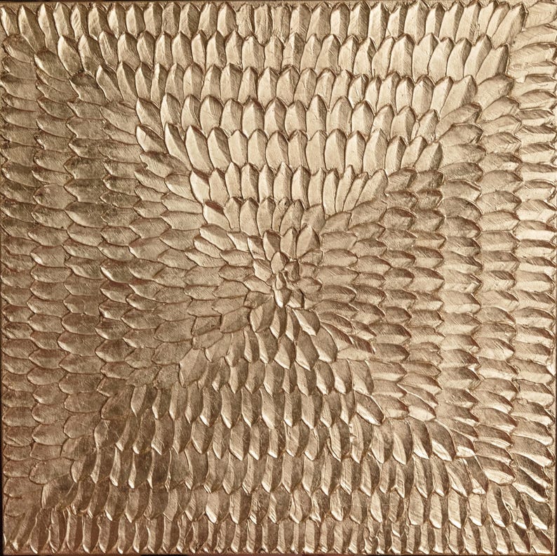 Grand Tableau Doré 3D Texturé, Toile Motif Soleil pour Salon Minimaliste et Chic image 15