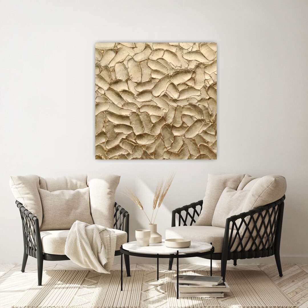 Large Abstract Gold Leaf Wall Art Original Gold Foil Painting Texture ...