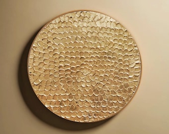 Original Gold Leaf Wall Art Modern Minimalist Metallic Canvas Decor