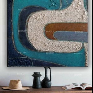 MCM Wall Art Mid Century inspired Painting MCM Abstract Painting Original sculptural Midcentury Modern Wall art Midcentury Shapes Art image 4