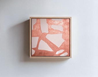 Copper Leaf Geometric Wall Art | Large Square Abstract Canvas Painting
