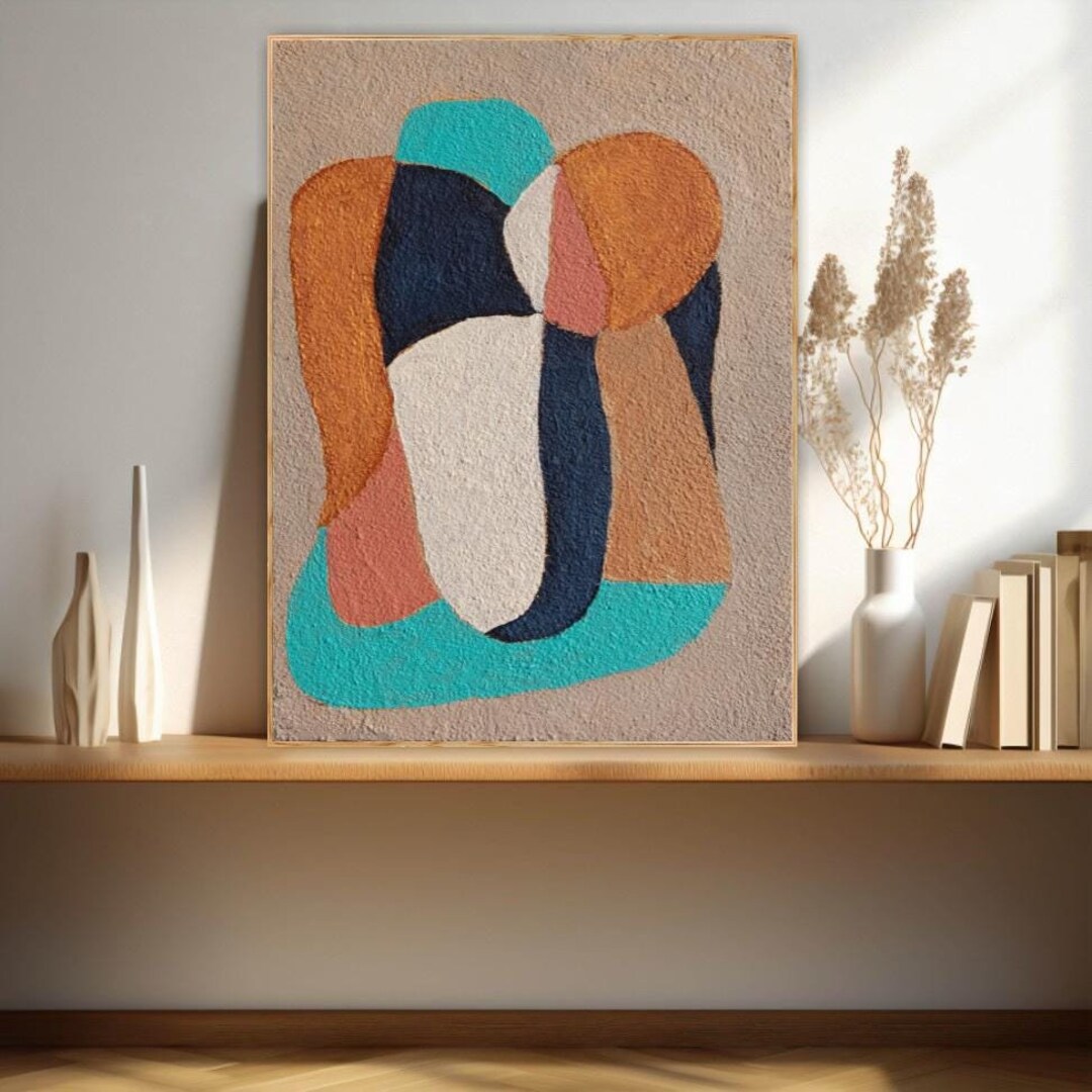 Mid Century Modern Wall Art Original Abstract Boho Wall Art Textured ...