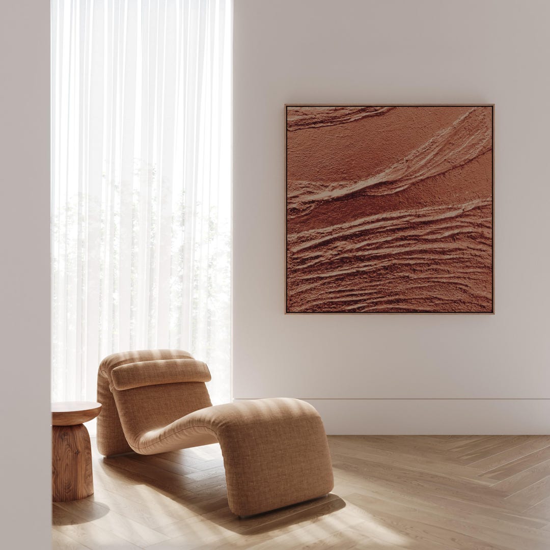 Original 3D Textured Copper Canvas Art, Modern Wall Sculpture ...