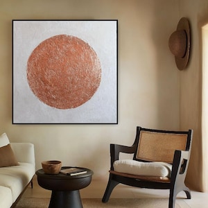 Large Copper  Wall Art Copper Circle Wall art Copper Artwork Textured  Wall Art  Livingroom wall art