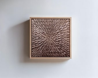 Abstract Copper Wall Art, Handmade Textured Canvas, Modern Home Decor