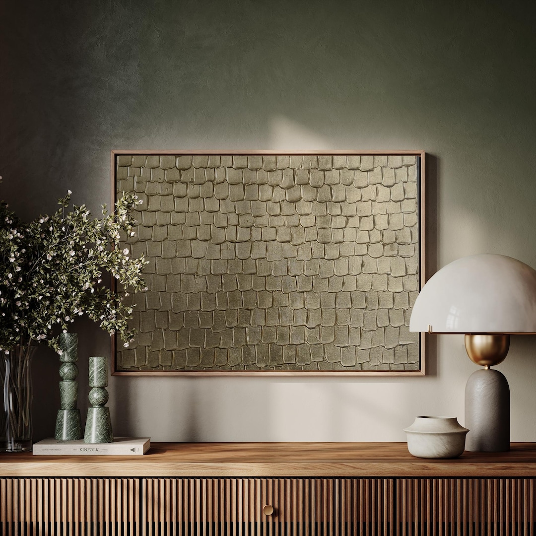 Large Gold Leaf Wall Art 3D Textured Canvas Original Metallic Abstract ...