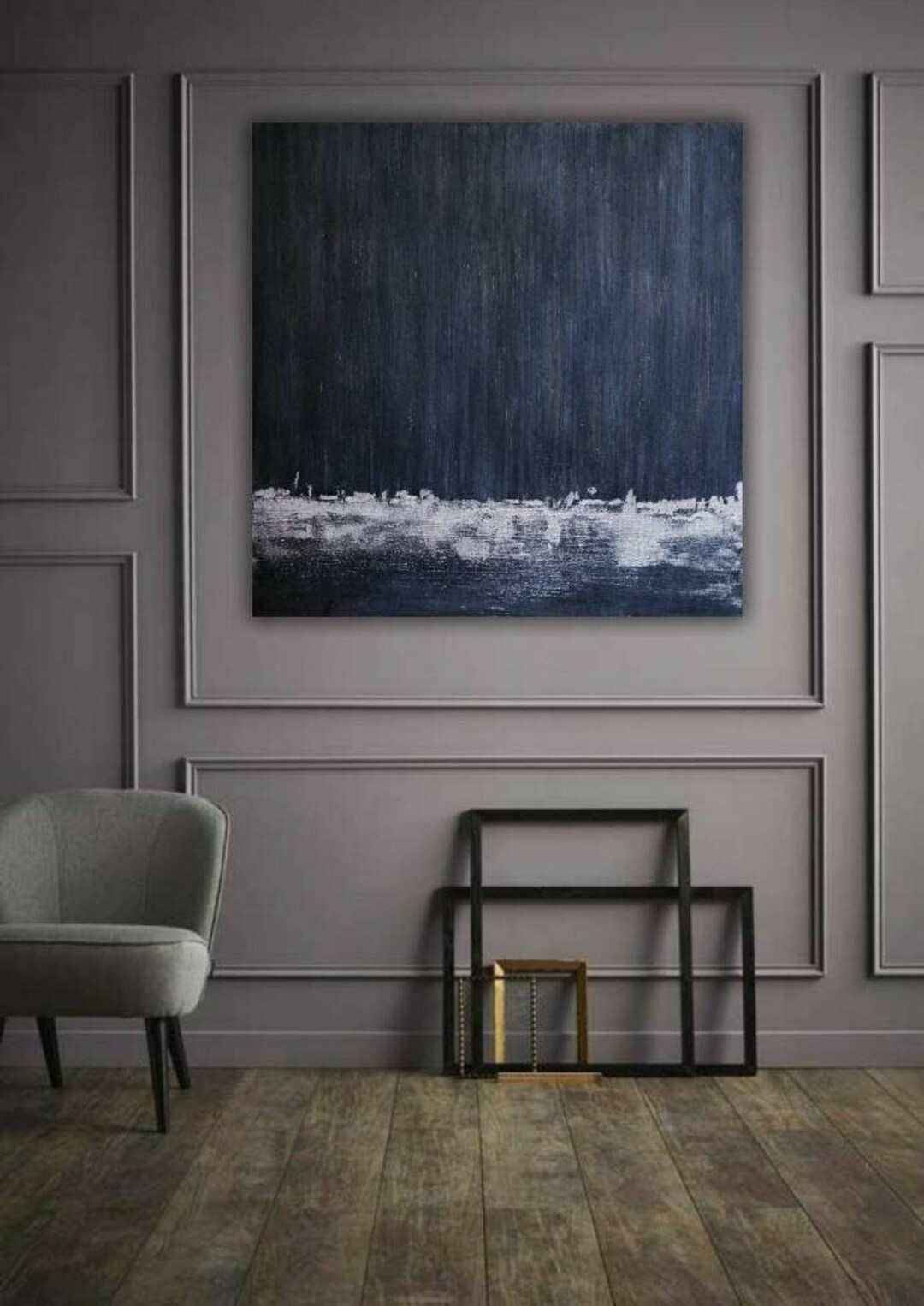 Gray Black Wall Art Canvas Glitter Wall Art Decor on Canvas Etsy